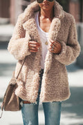 Women's Oversized Teddy Coat - Apricot, front view