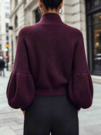 Women's Cropped Zip Cardigan - Purple, detail view