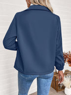 Women's Fleece-Lined Zip Jacket - Royal Blue, back view