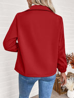 Women's Fleece-Lined Zip Jacket - Pink, back view