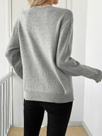 Women's Bow Front Knit Jumper - Grey, detail view