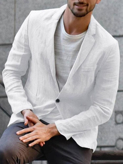 Men's Single-Breasted Blazer - White