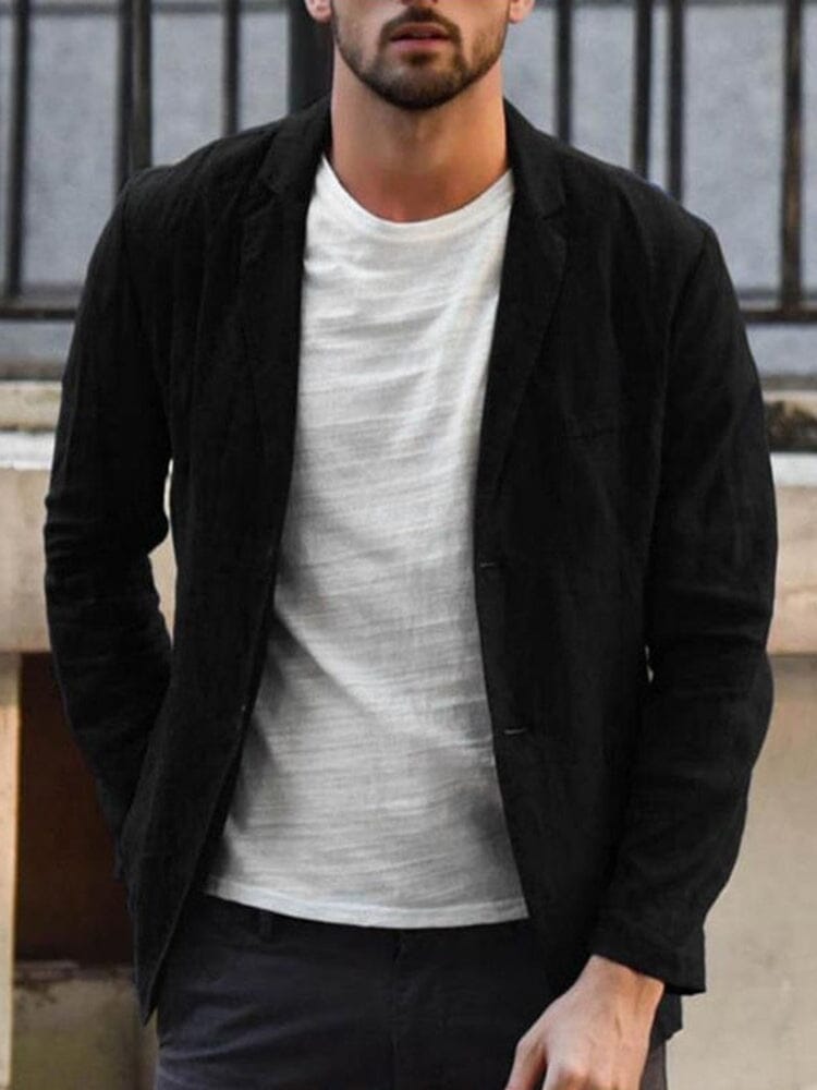Men's Single-Breasted Blazer - Black