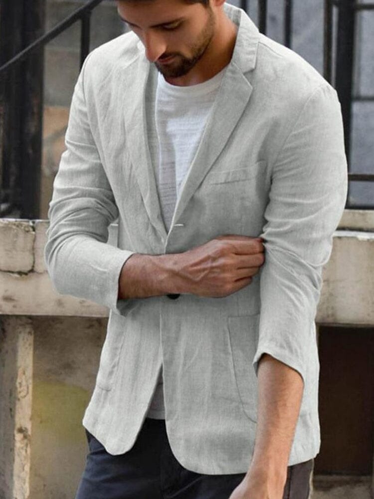 Men's Single-Breasted Blazer - Grey