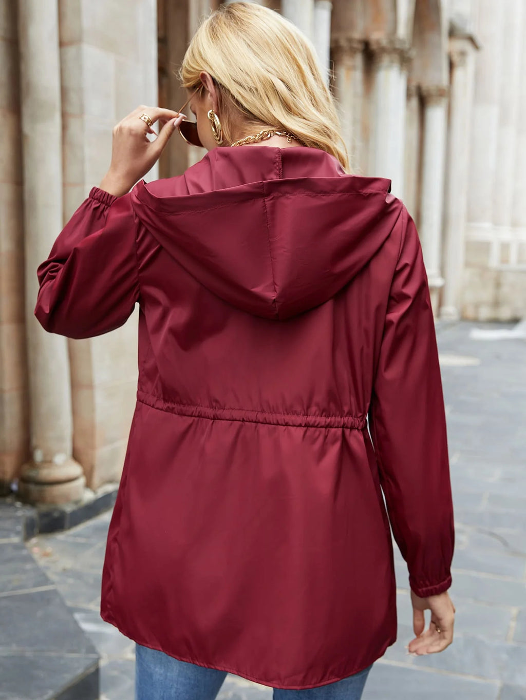 Women's Hooded Windbreaker - front view