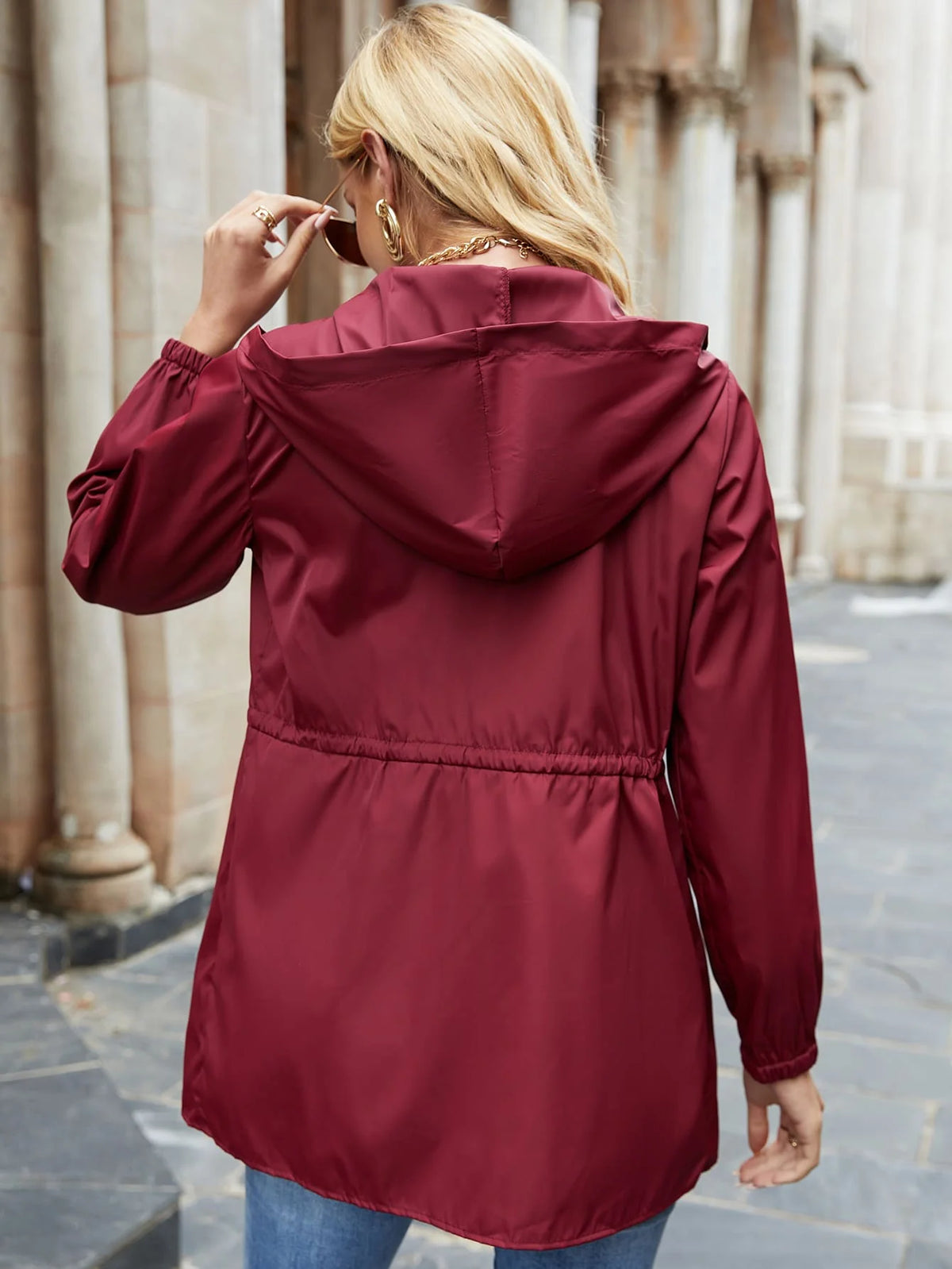 Women's Hooded Windbreaker - front view