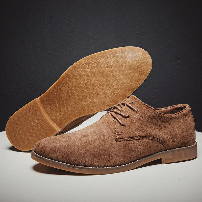 Men's Classic Lace-Up Derby Shoes - Plain Toe - Khaki, outsole view