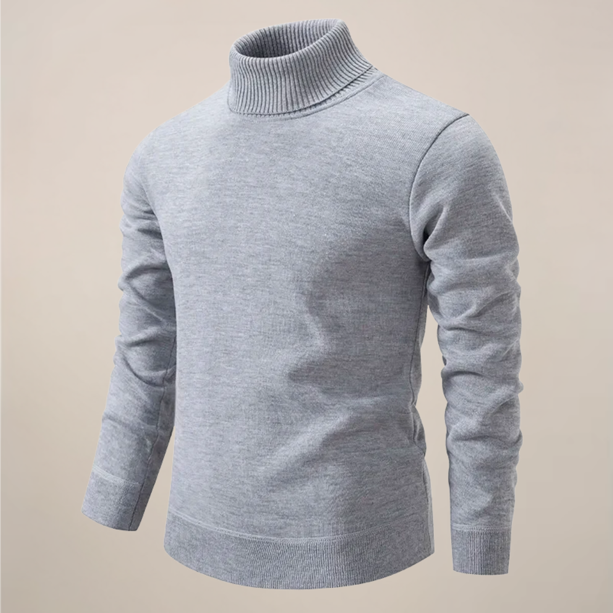 Men's Fine Knit Turtleneck Jumper - Grey