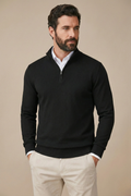Men's Half Zip Jumper - Black