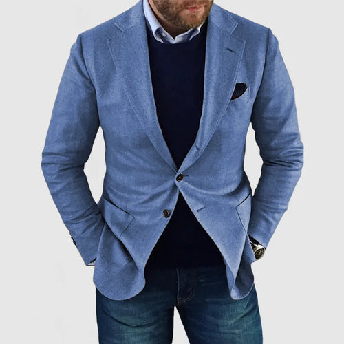 Men's Two-Button Notch Lapel Blazer - Blue