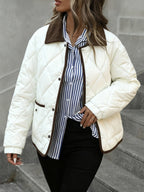 Women's Quilted Jacket - White, back view