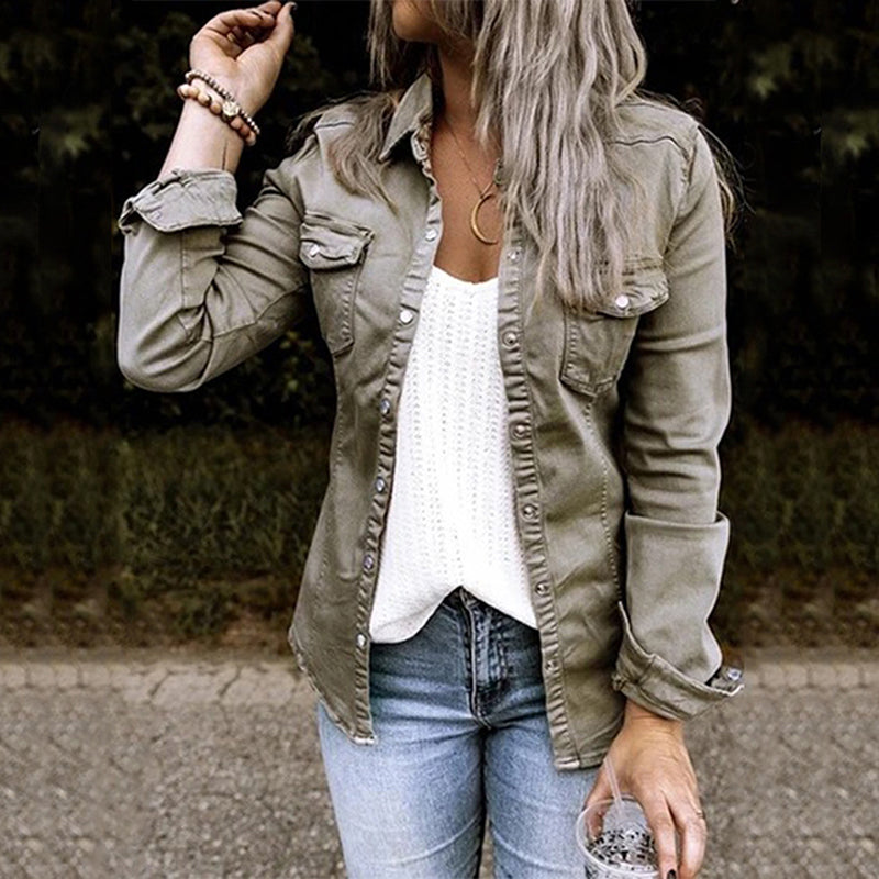 Women's Relaxed Denim Jacket - front view