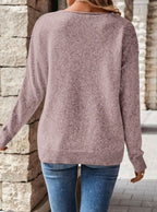 Women's Chevron Open Knit Jumper - Pink, detail view