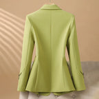 Women's Two-Button Blazer - Green Back View