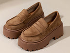 Women's Chunky Penny Loafers - Lug Sole Slip-On