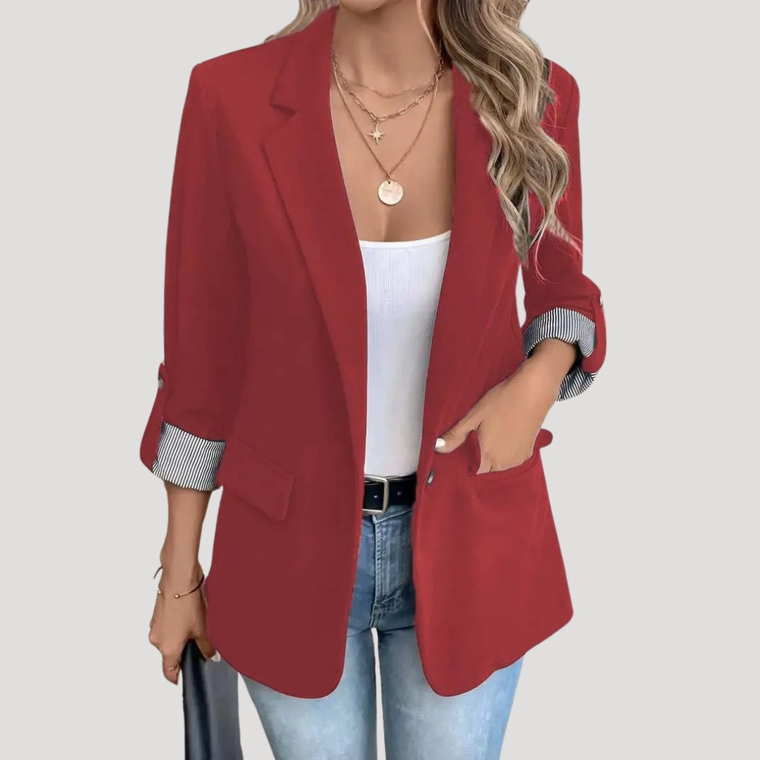 Women's Relaxed Blazer - Red